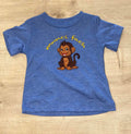 Blue 'Mwnci Fach' Embroidered T-Shirt image 0