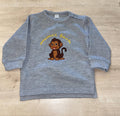 Grey 'Mwnci Fach' Embroidered Jumper image 0