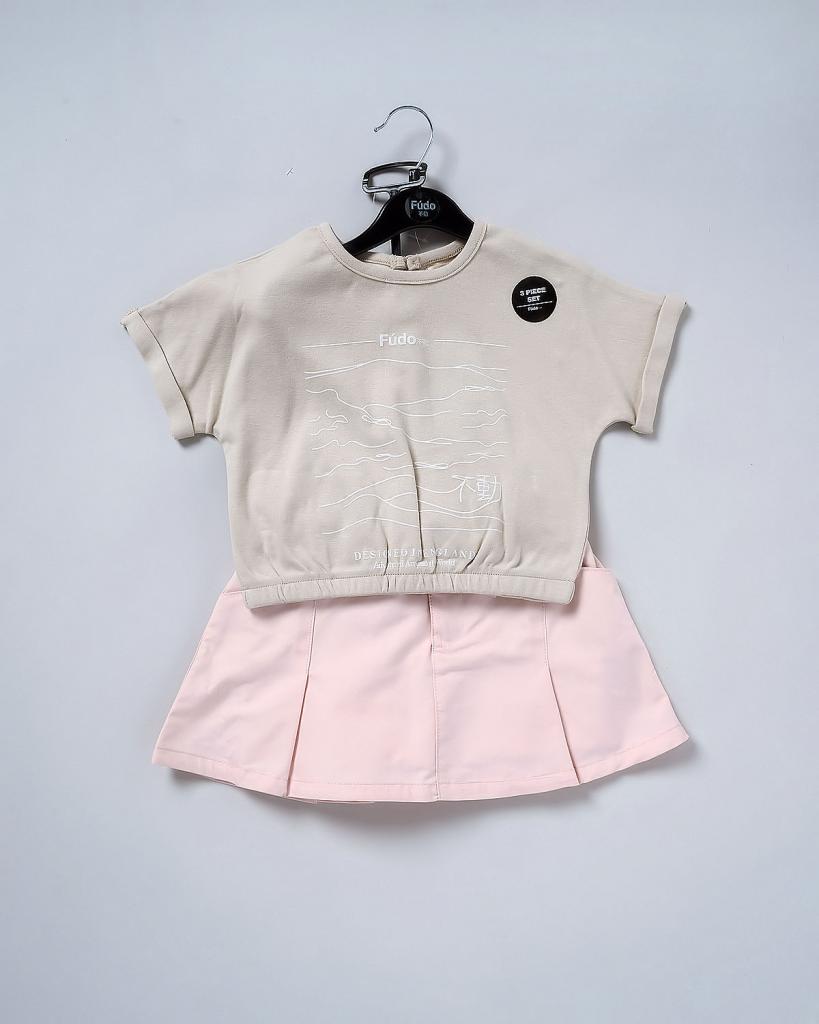 Skort & T-Shirt Set with Belt