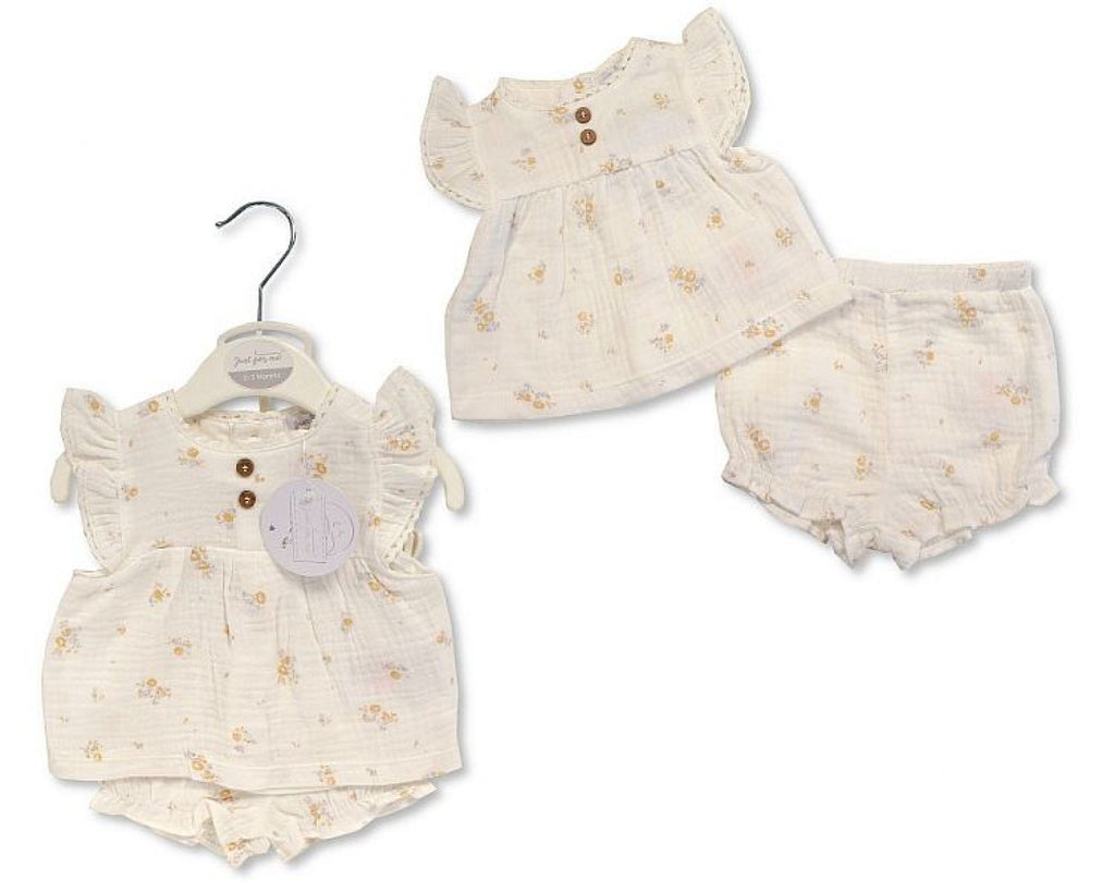 Crinkle Muslin Bloomer Set "Floral "