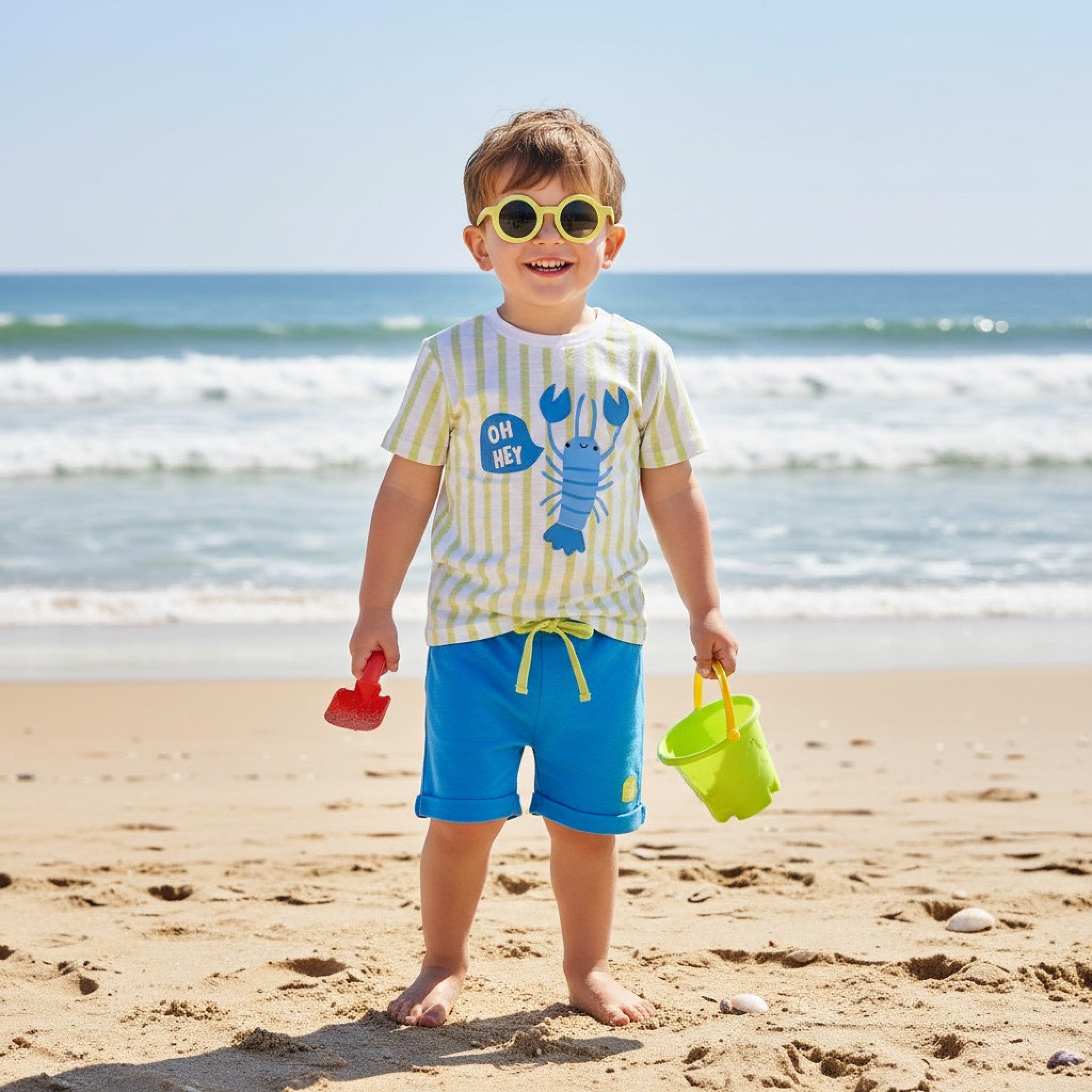 "Lobster" Shorts and Sunglasses Set