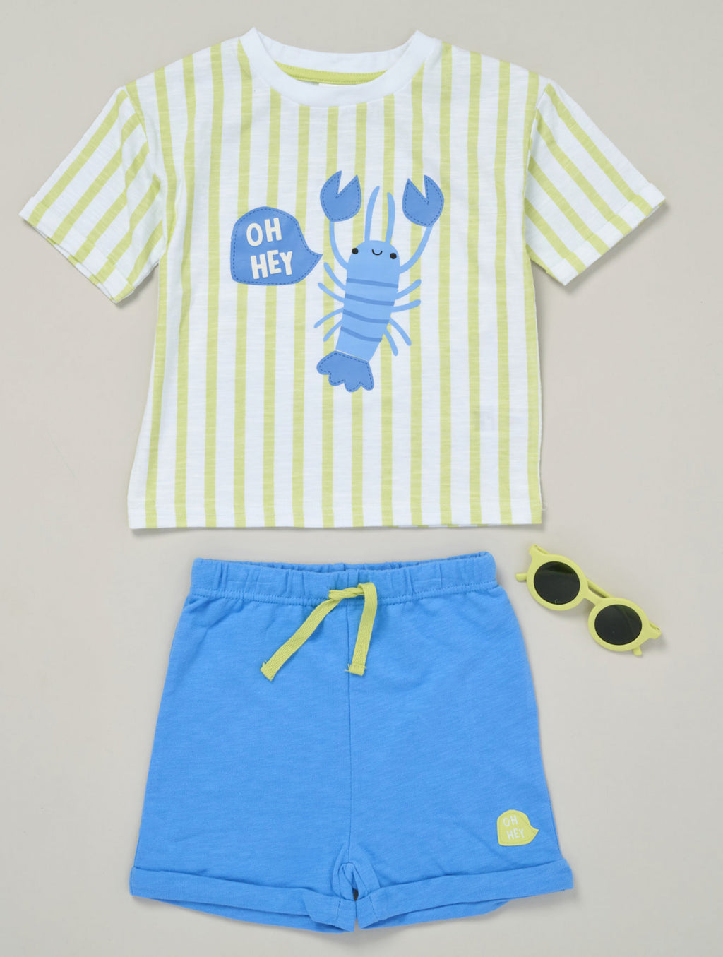 "Lobster" Shorts and Sunglasses Set