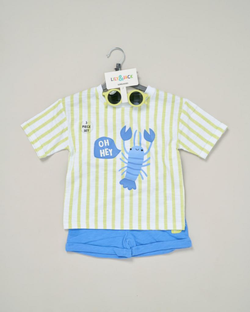 "Lobster" Shorts and Sunglasses Set