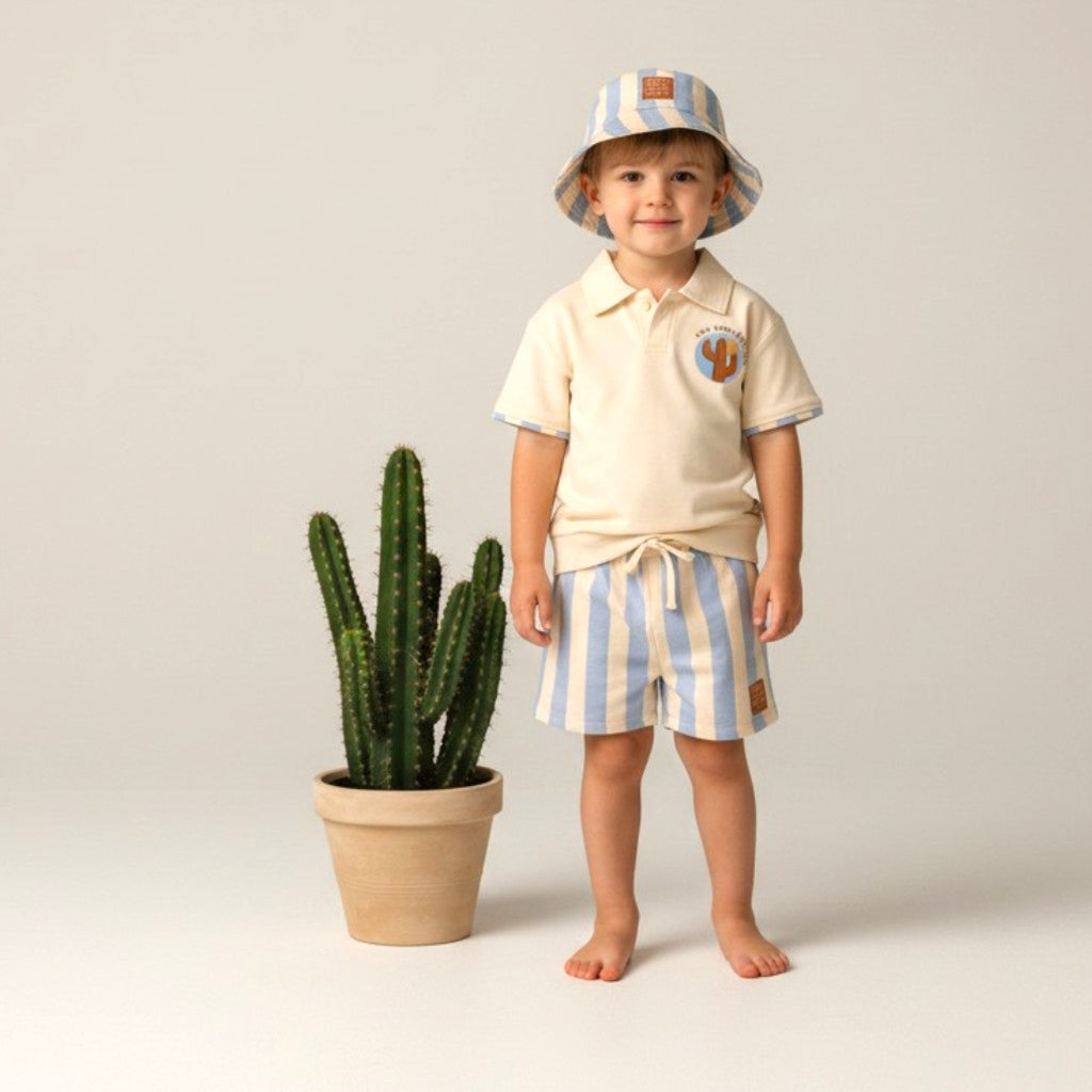 Striped Hat and Shorts Set