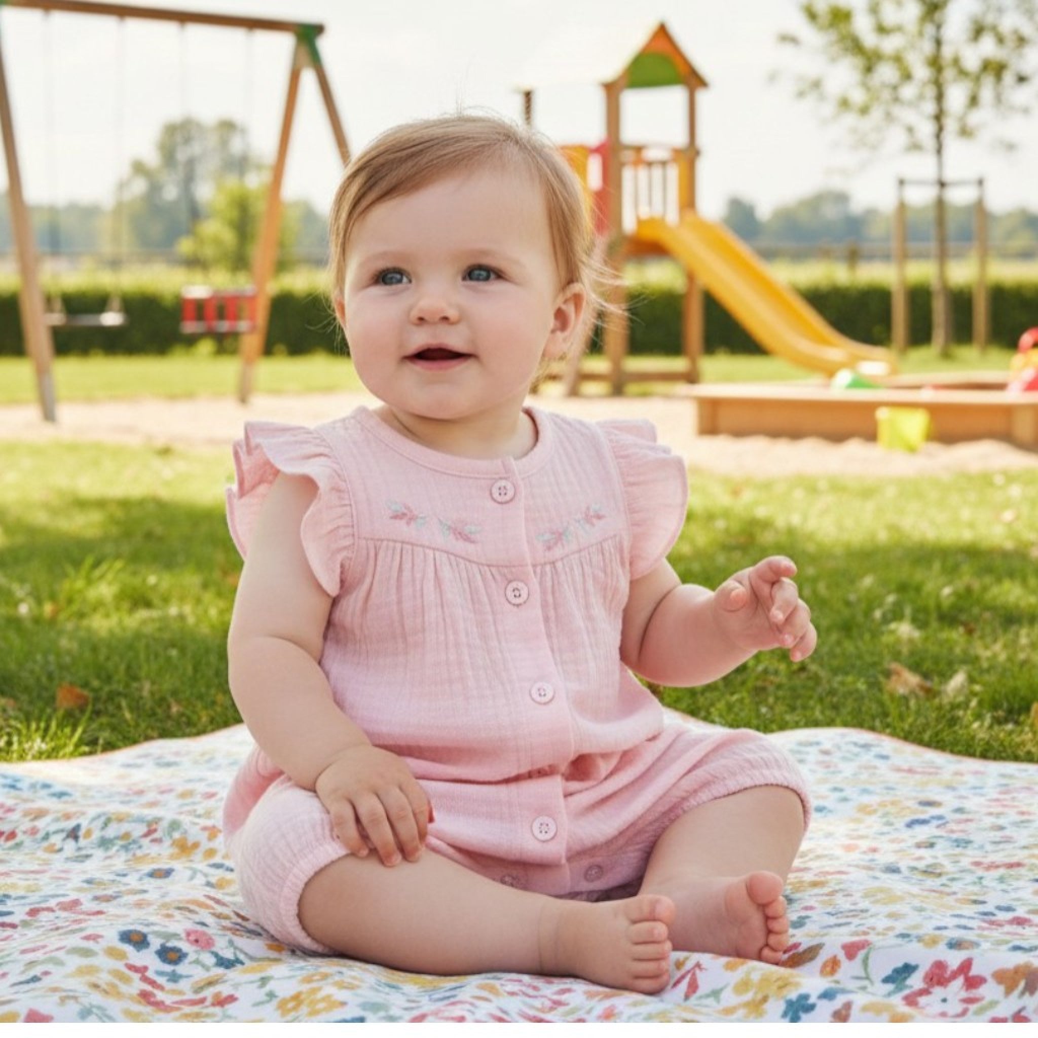 Flowers Muslin Romper
