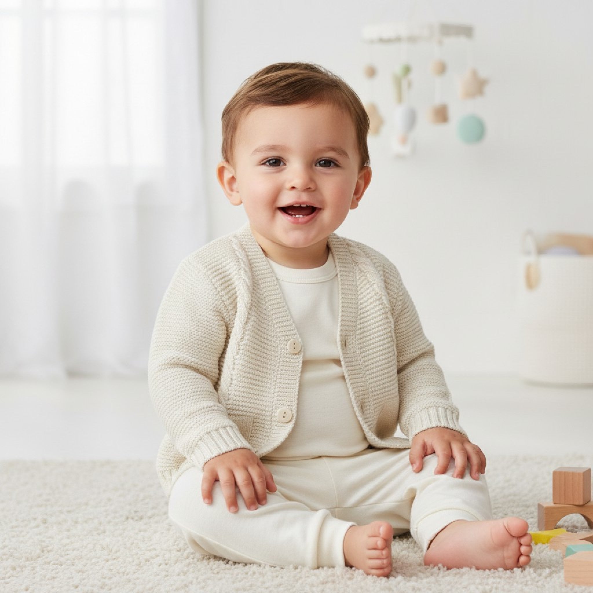 Natural Fletcher Cotton Cardigan
