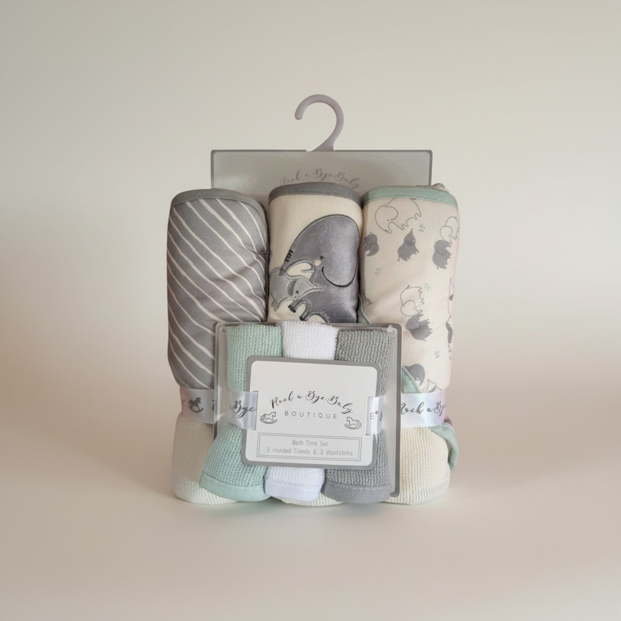 Hooded Towel and Wash Cloth Set "Elephant"