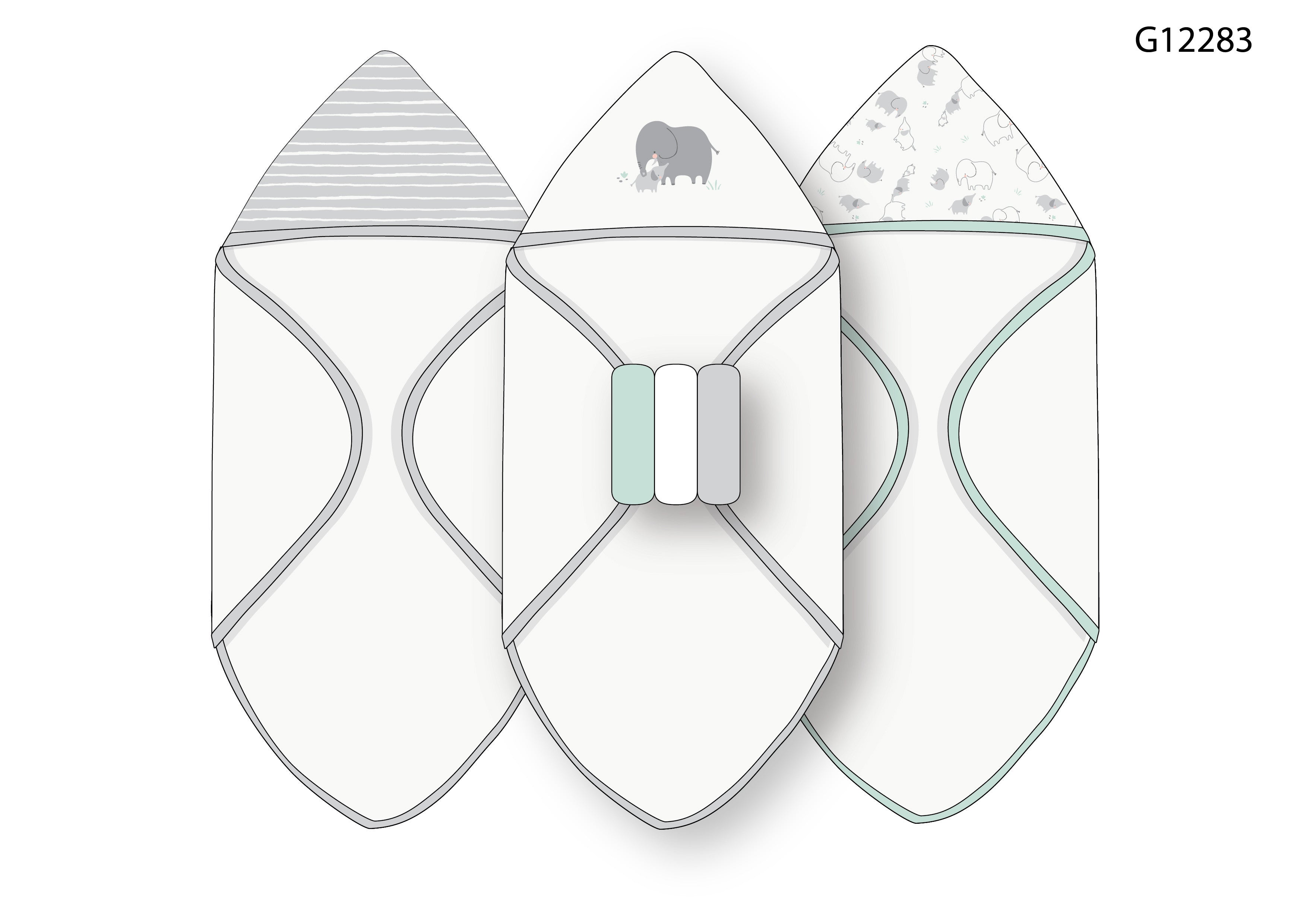 Hooded Towel and Wash Cloth Set "Elephant"