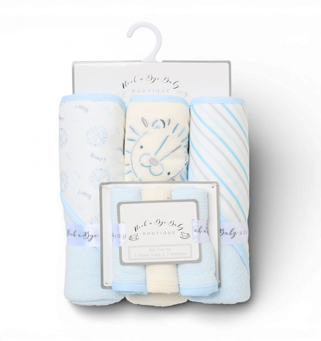 Hooded Towel and Wash Cloth Lion Gift Set