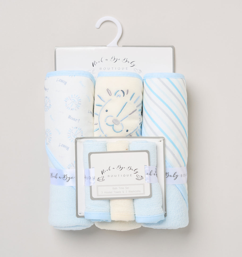 Hooded Towel and Wash Cloth Lion Gift Set