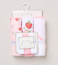 Hooded Towel and Wash Cloth Set "Strawberry"