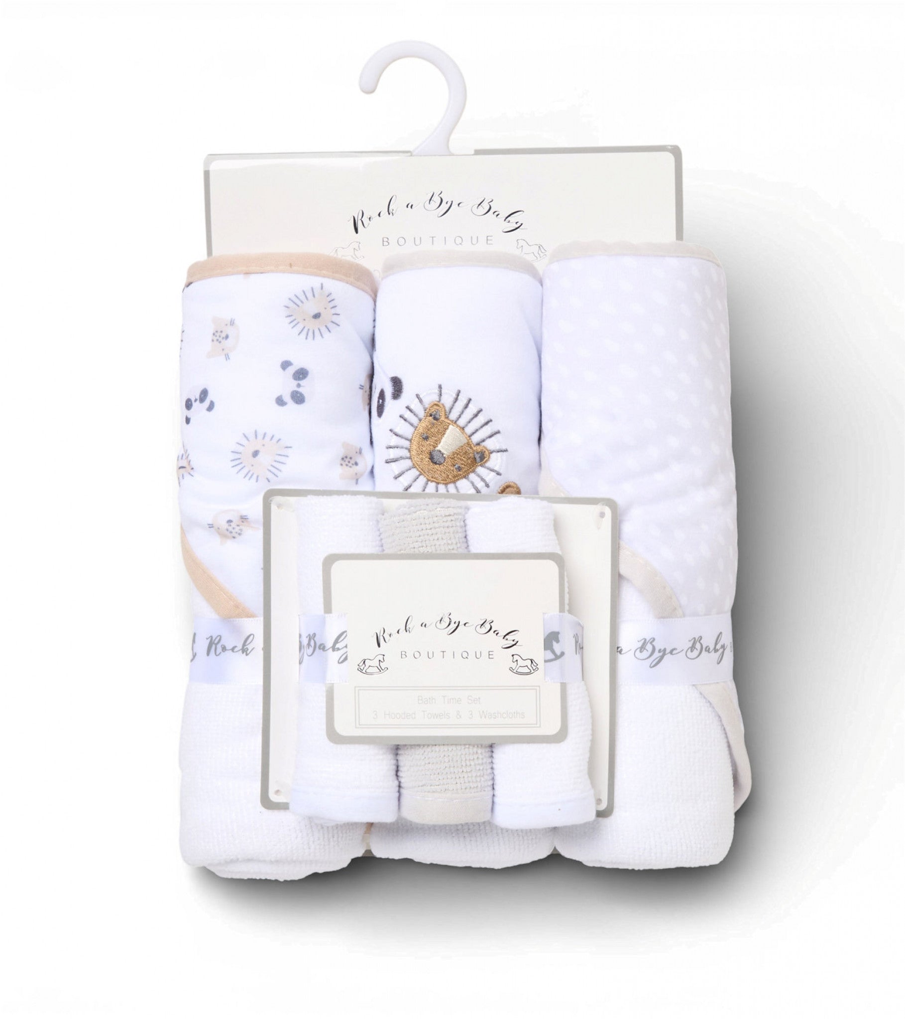 Hooded Towel and Wash Cloth Set "Animals"