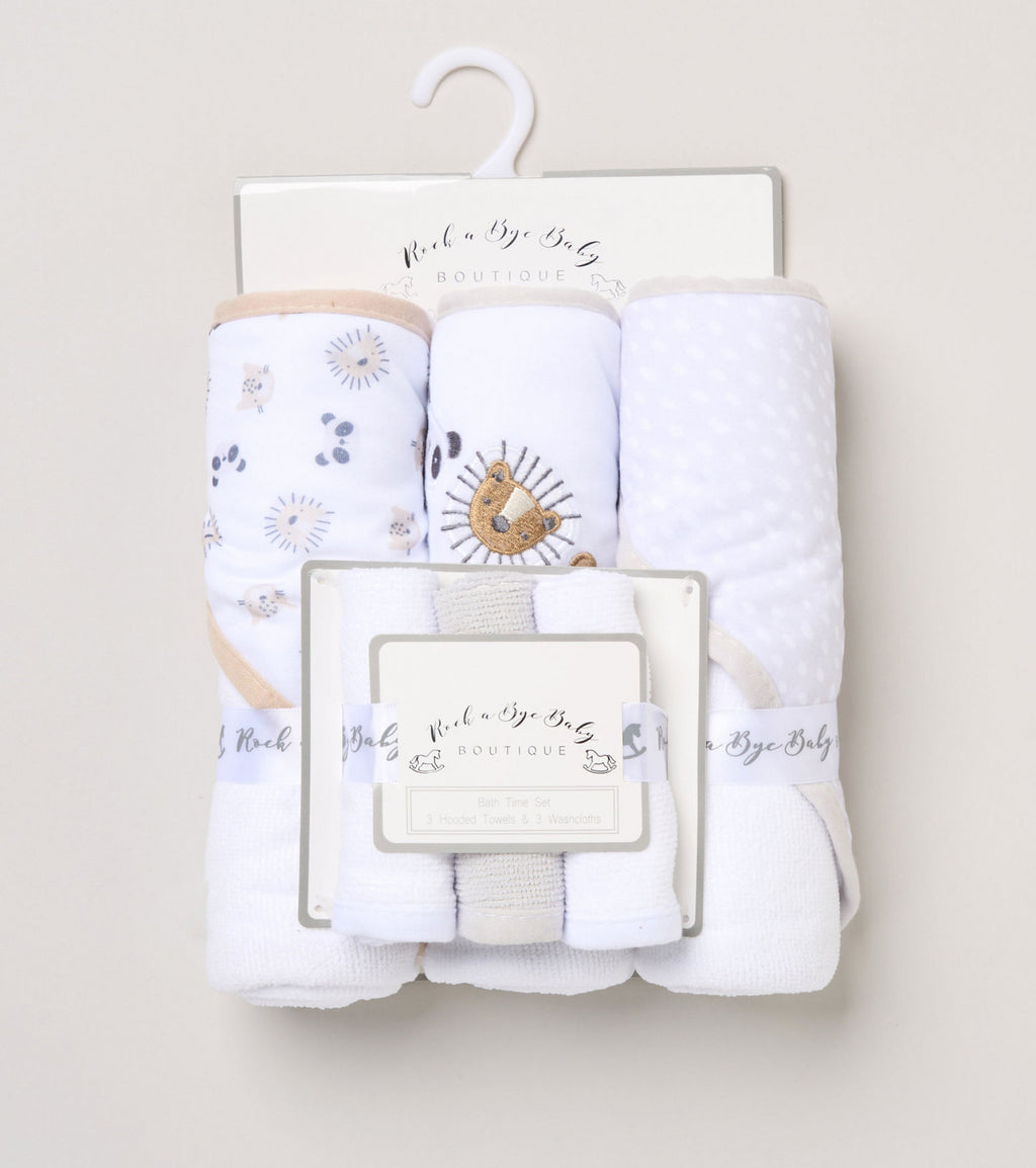 Hooded Towel and Wash Cloth Set "Animals"