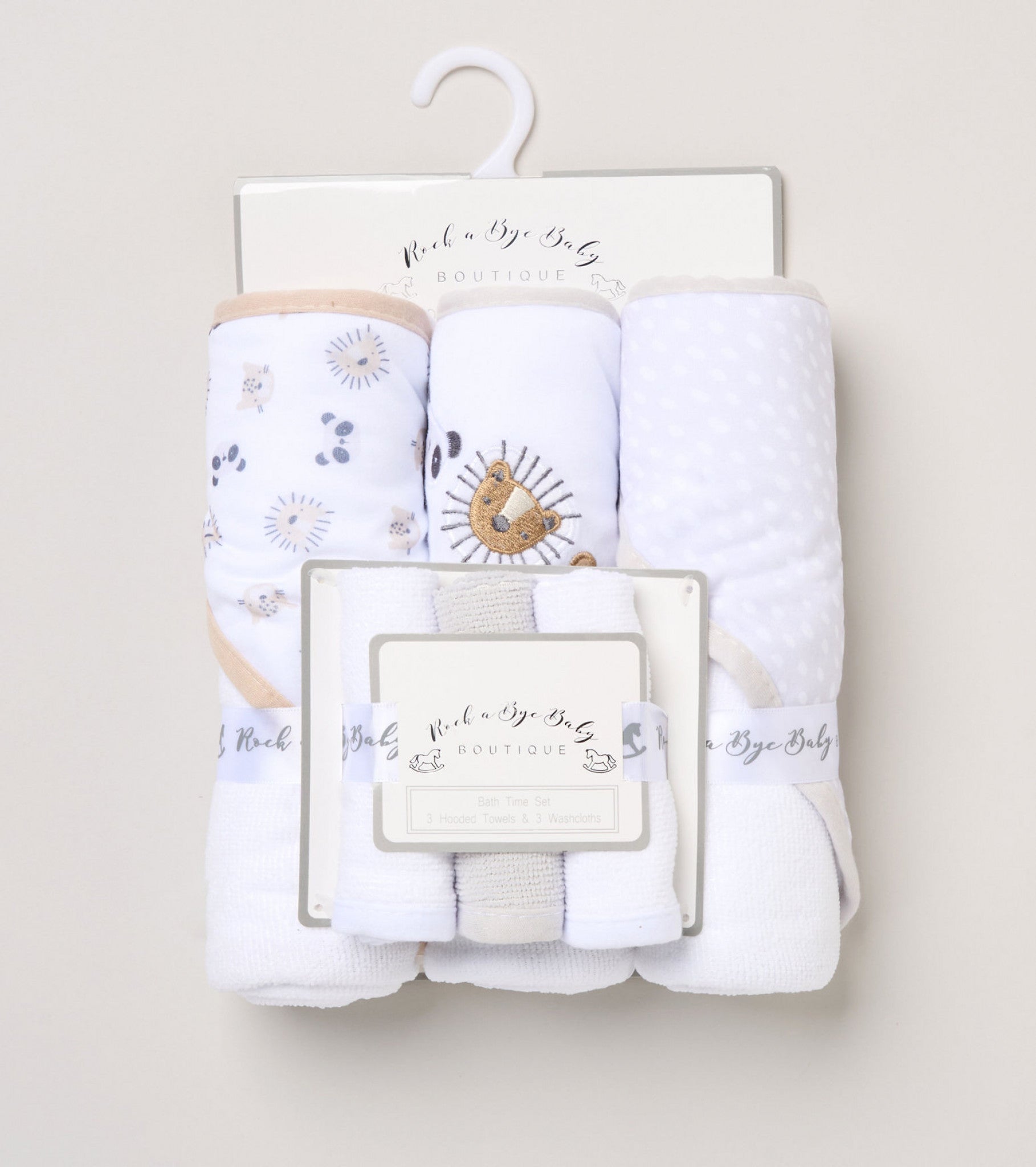 Hooded Towel and Wash Cloth Set "Animals"