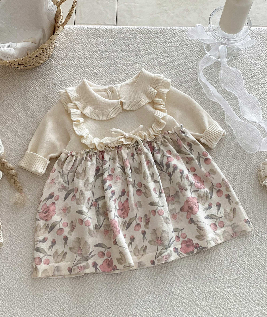 Floral Woven and Lux Knitted Dress