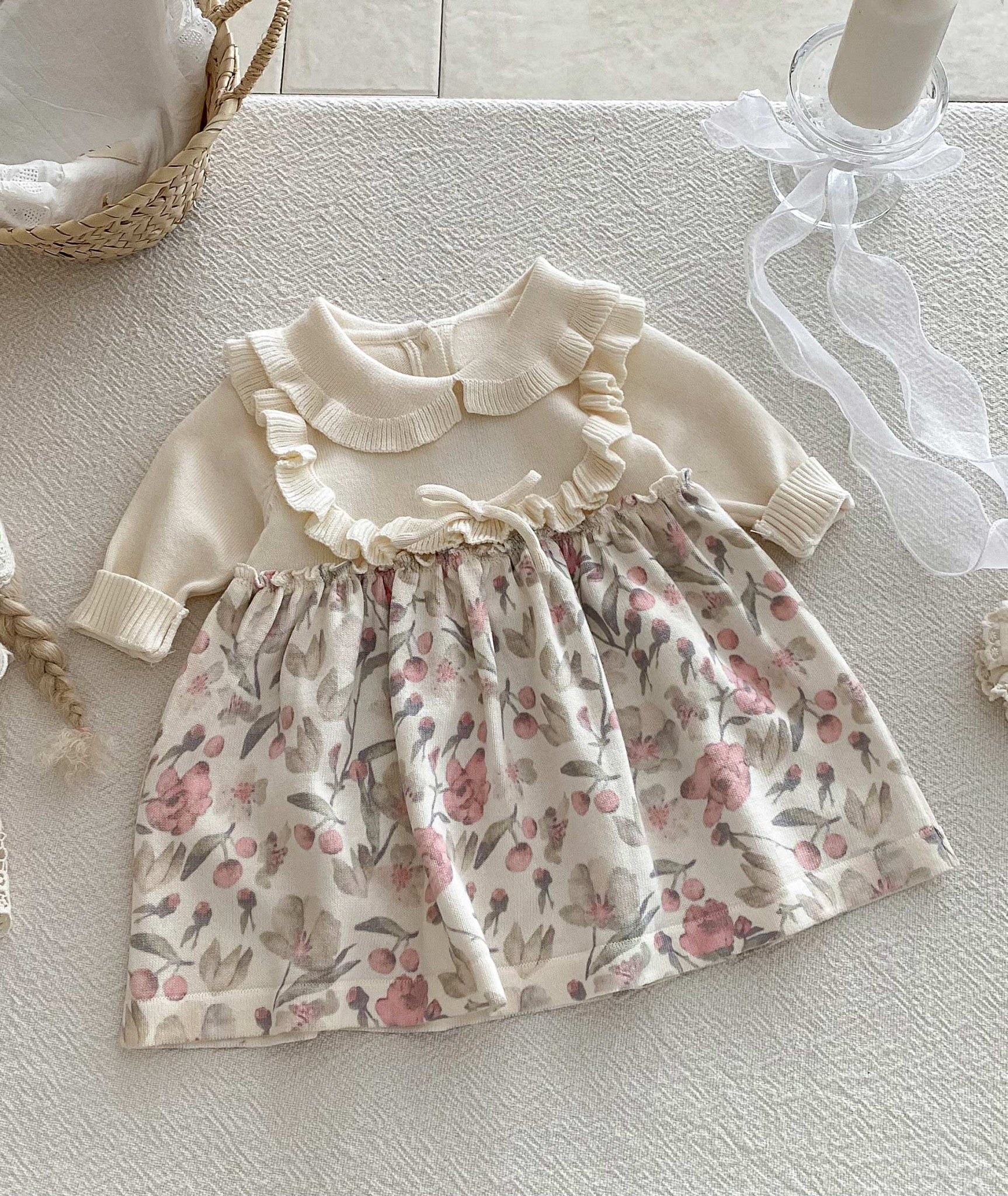 Floral Woven and Lux Knitted Dress