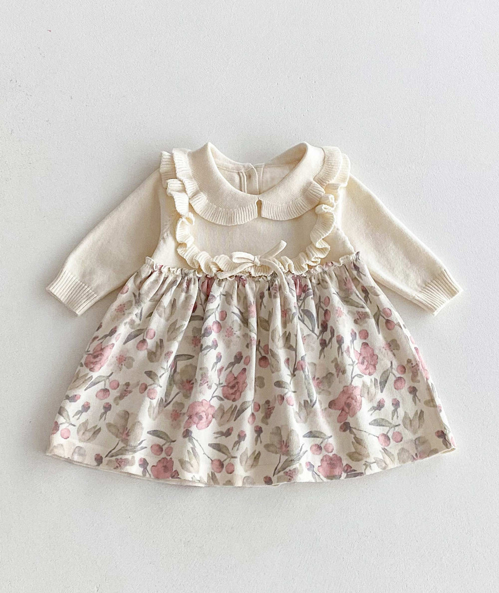Floral Woven and Lux Knitted Dress