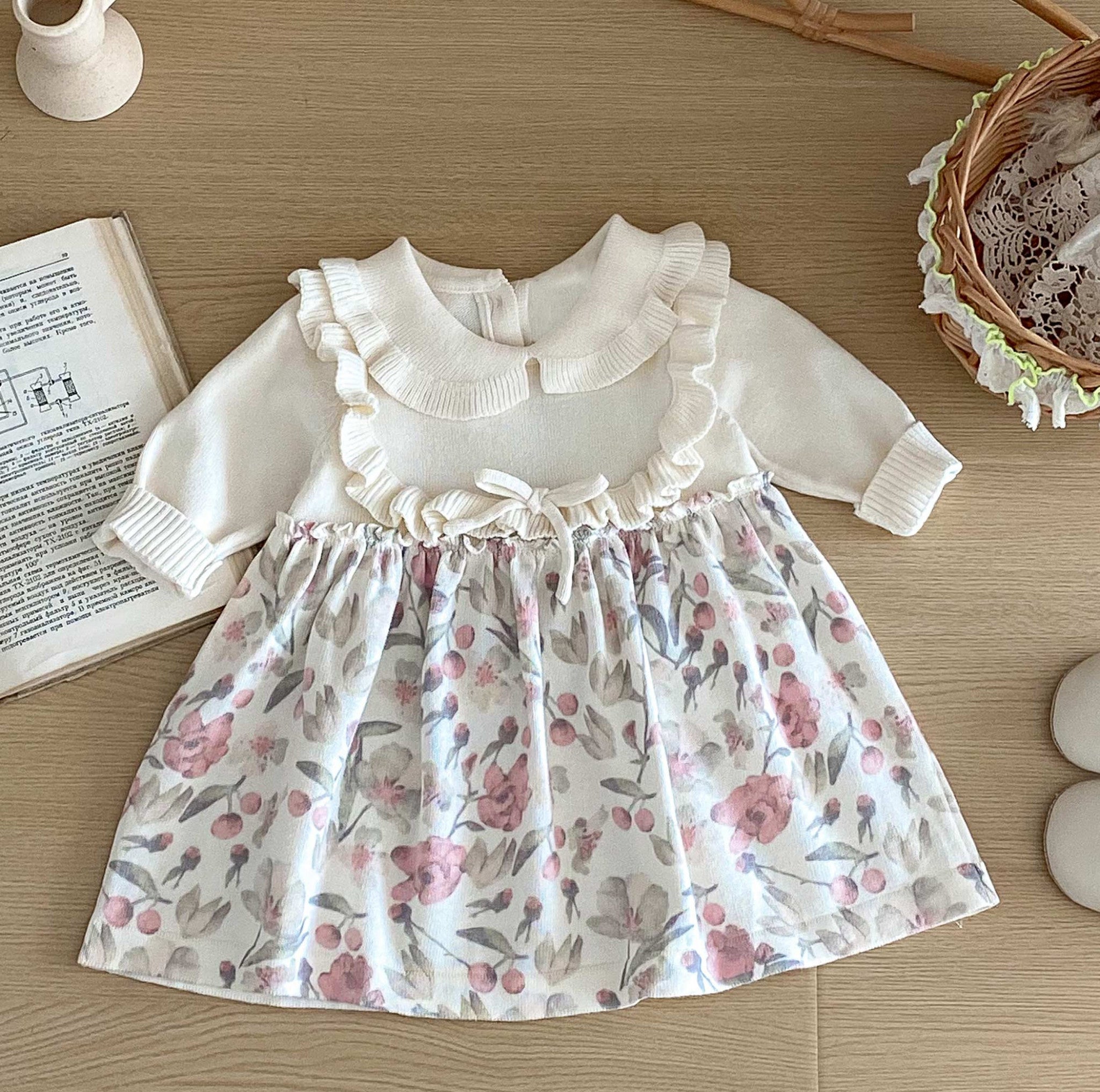Floral Woven and Lux Knitted Dress