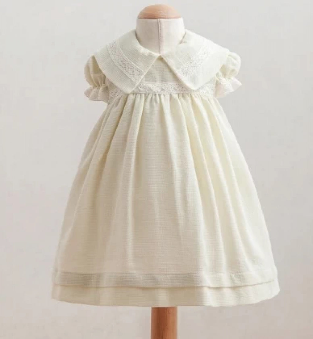 Palest Apple Woven Dress with lace
