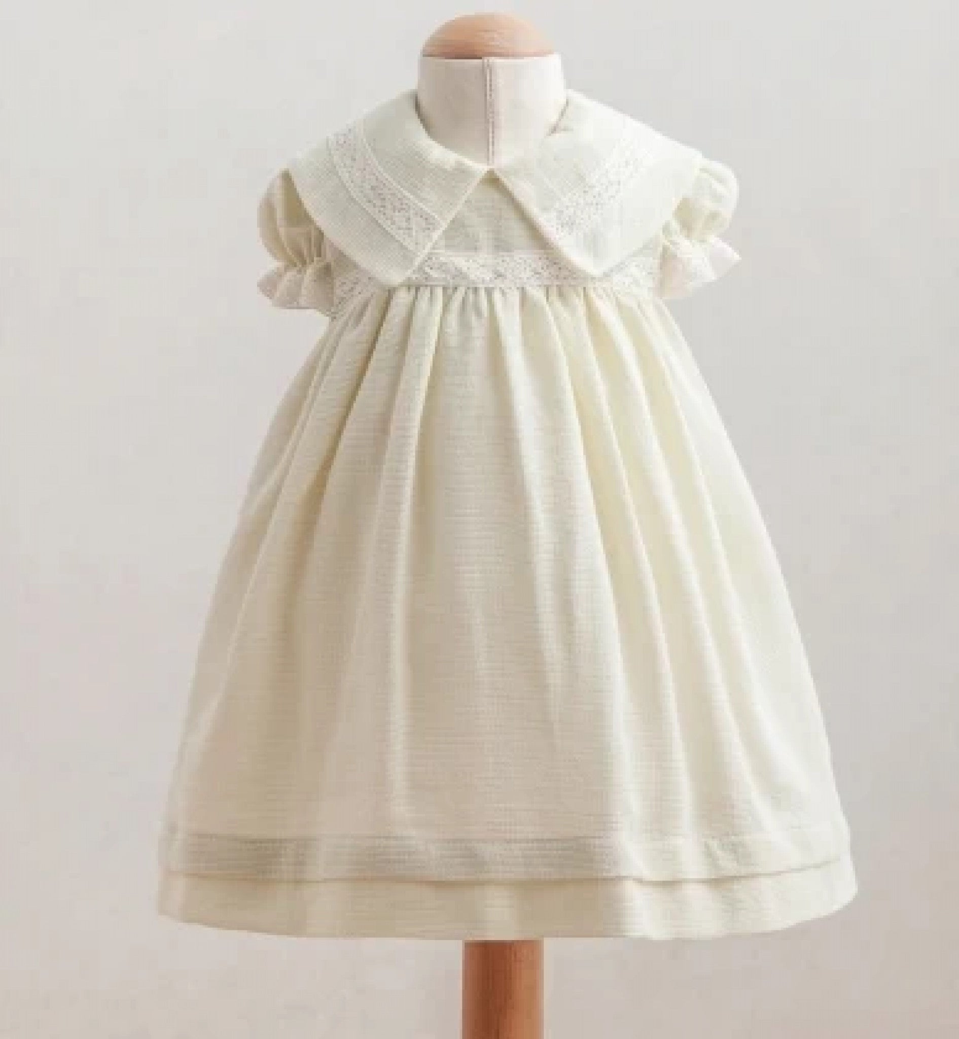 Palest Apple Woven Dress with lace