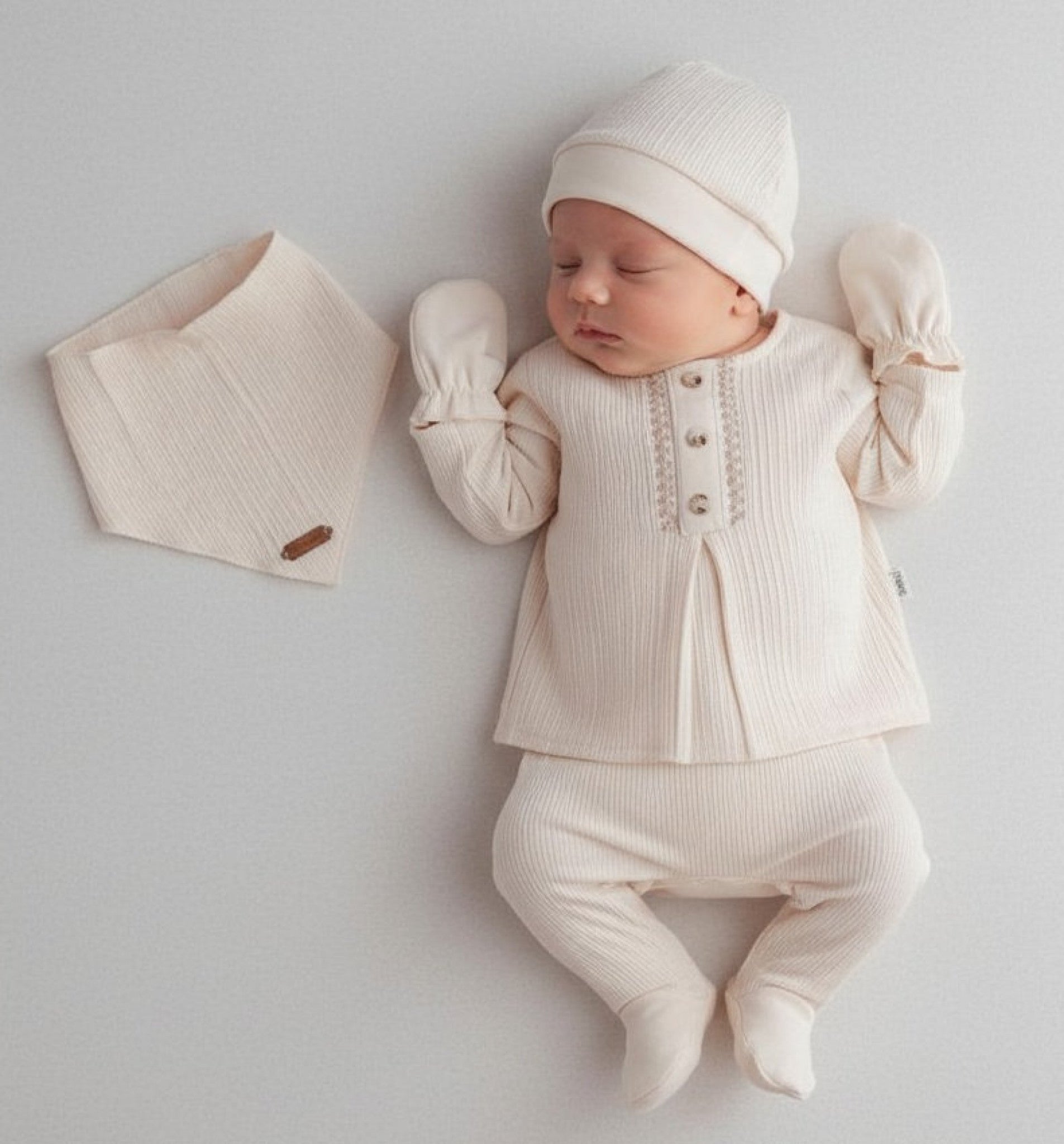 Ecru Embroidered Layette 5 Piece