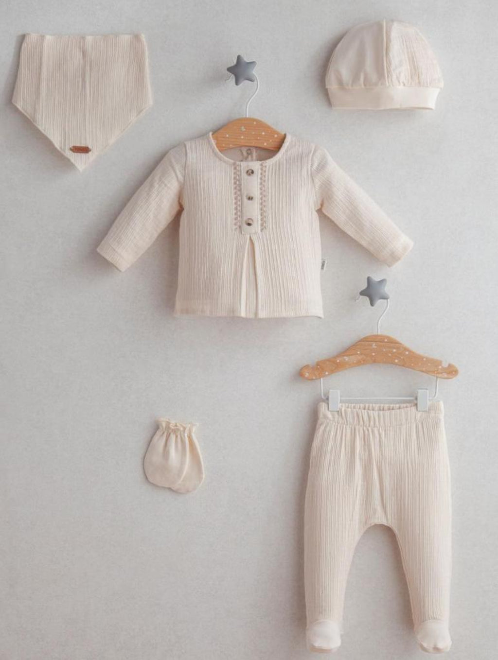 Ecru Embroidered Layette 5 Piece