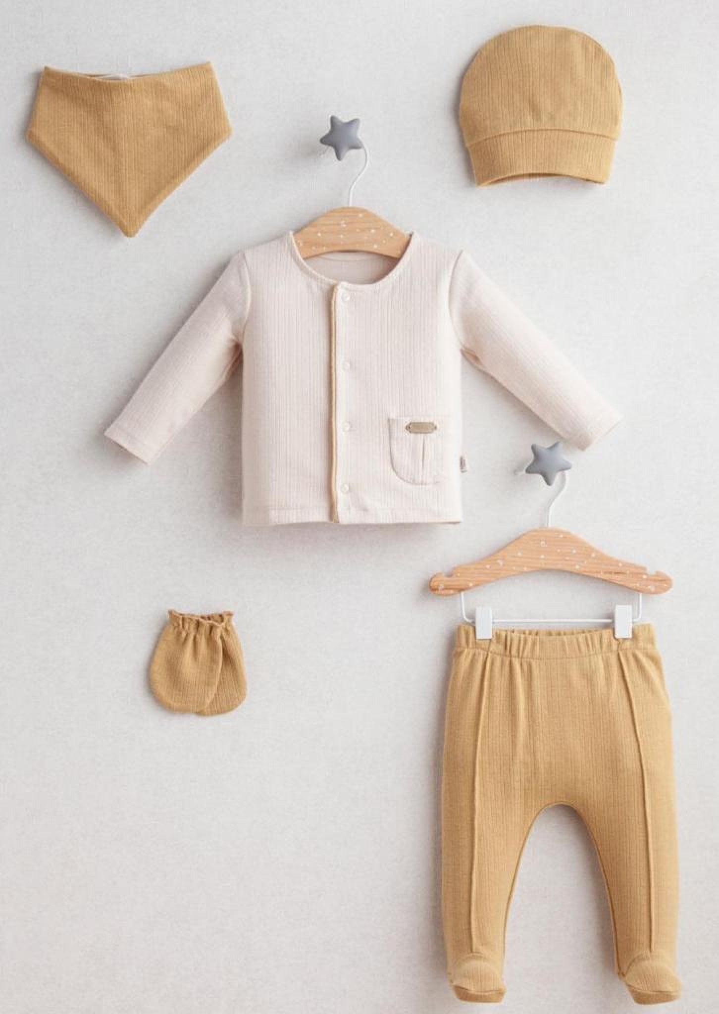 Mustard Layette 5 Piece Set