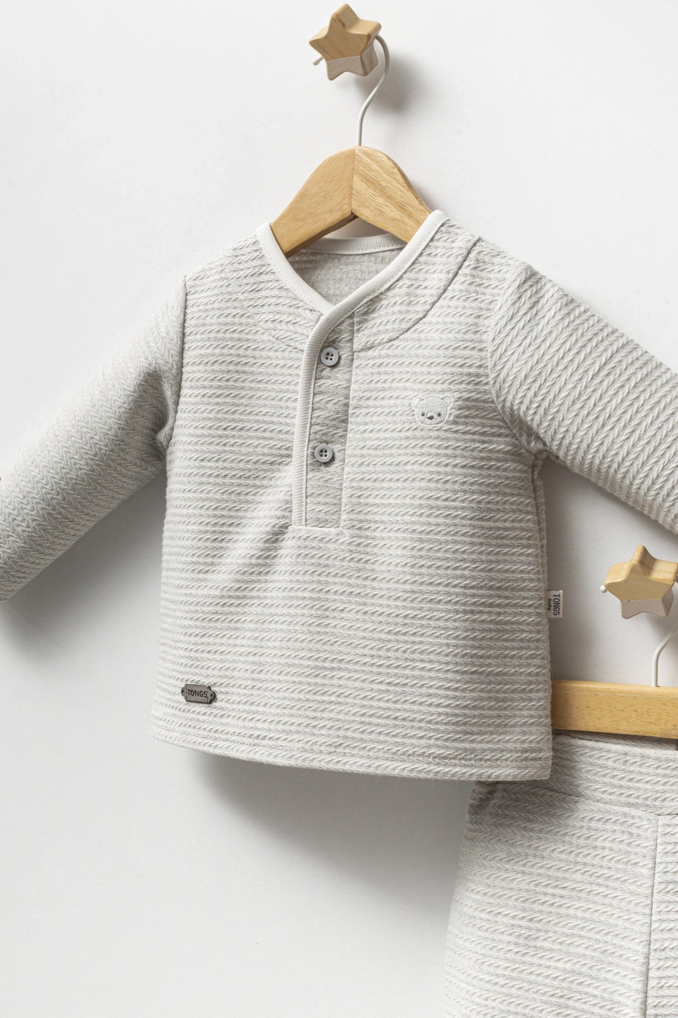 Spanish grey Embossed Teddy Outfit