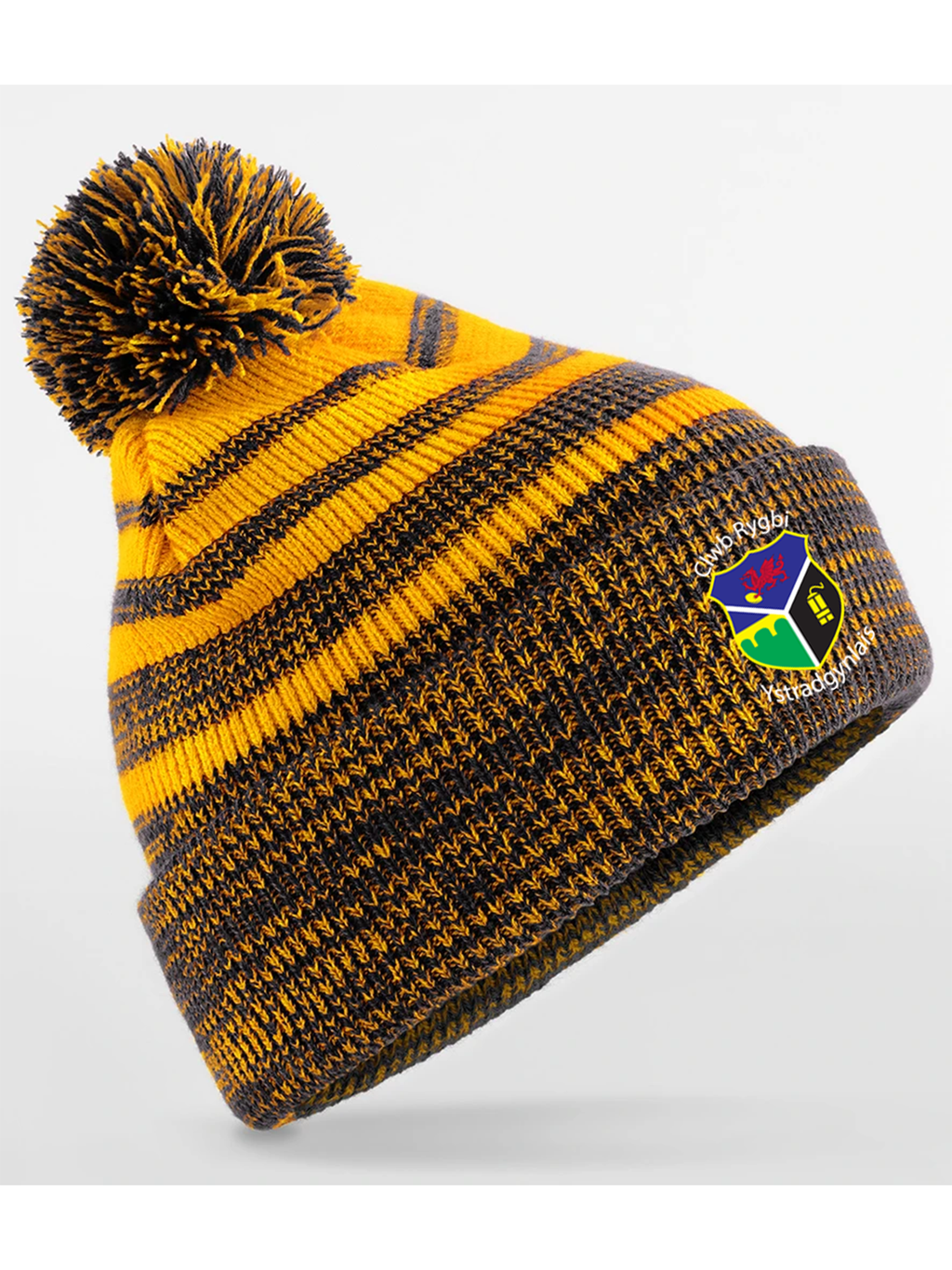 Ystradgynlais Rugby Club Team Stripe Bobble Hat